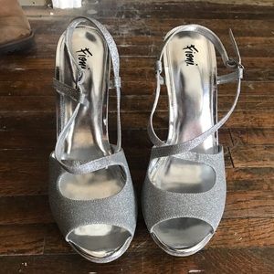 Silver high heels